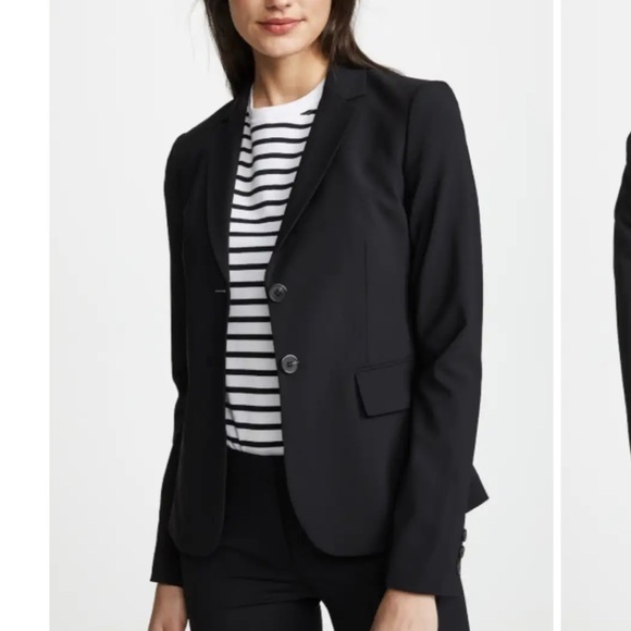 THEORY Gray Wool Single Breasted Single Vent Notch Lapel Blazer size 4 - Picture 3 of 15